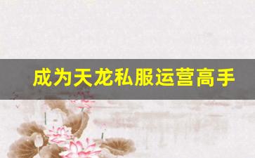 <b>成为天龙私服运营高手的五大关键策略</b>