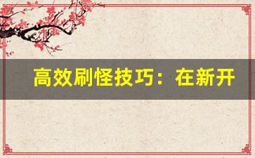 <b>高效刷怪技巧：在新开传奇合击私服中打怪不再难</b>