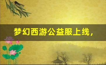 <b>梦幻西游公益服上线，如何快速享受丰富奖励</b>